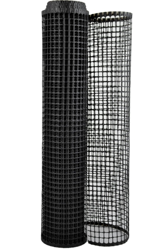 Siatka PCV ANTRACYTOWA 50cm 5m oczko 10x10mm Nortene Square Antracyt Plastikowa 0,5x5m