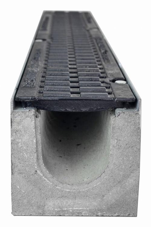 Kanał DN100 H160 D400 BetoMax Drive 16x16x100[cm] Odwodnienie Liniowe korytko betonowe wzmacniane / ruszt żeliwny