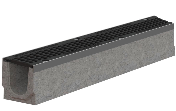 Kanał DN100 H160 D400 BetoMax Drive 16x16x100[cm] Odwodnienie Liniowe korytko betonowe wzmacniane / ruszt żeliwny