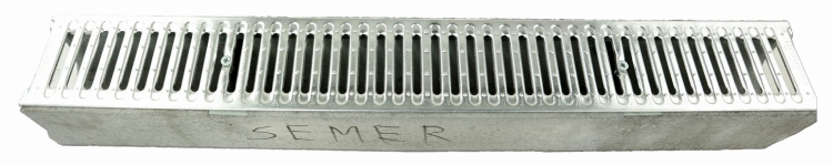 Kanał DN100 H125 A15 12,5x14x100[cm] Odwodnienie Liniowe korytko betonowe / ruszt stal ocynkowana