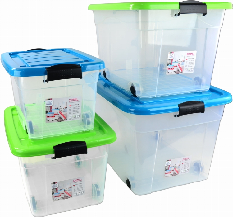 Pojemnik Plastikowy 20L z Transparentną Pokrywą Roller BOX Pudło