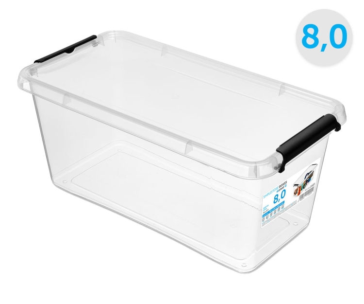 Pojemnik Plastikowy Transparentny 8L z Pokrywą SimpleStore Pudło