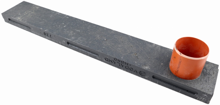 Kanał Grzebieniowy MONO 150 O.D. 5x15x100[cm] C250 ANTRACYT Polimerobetonowy z odpływem Dolnym DN110