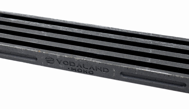 Kanał Grzebieniowy MONO 150 O.D. 5x15x100[cm] C250 ANTRACYT Polimerobetonowy z odpływem Dolnym DN110