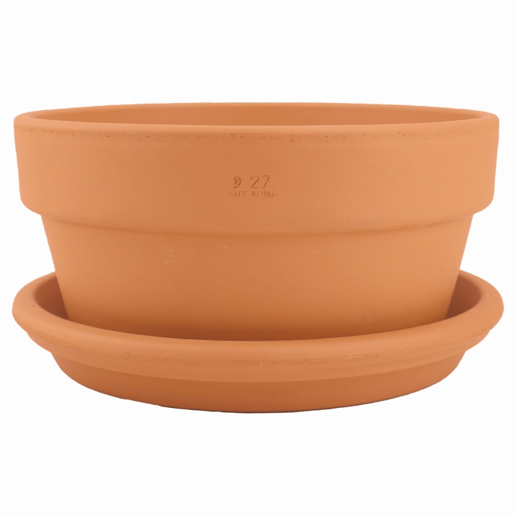 DEGREA Doniczka MINI VASO D27 Ceramiczna Terakota NISKA 27cm
