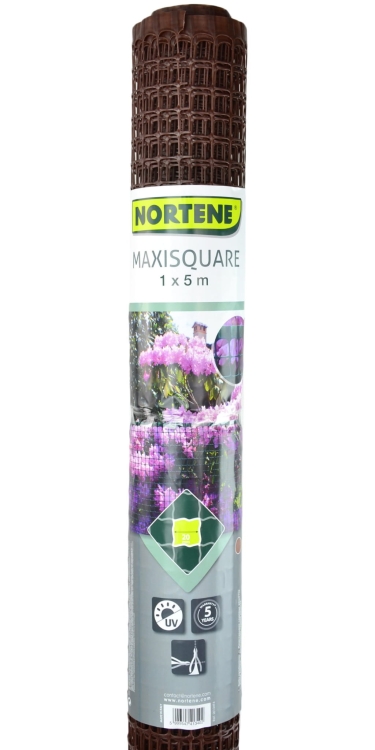 NORTENE Siatka MAXISQUARE 20mm Plastikowa BRĄZ 1x5m
