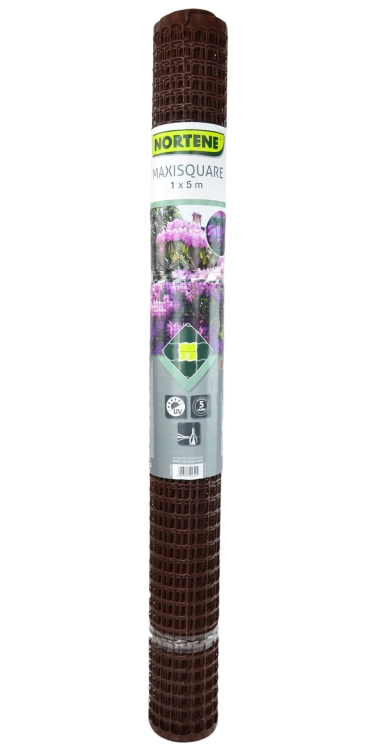 NORTENE Siatka MAXISQUARE 20mm Plastikowa BRĄZ 1x5m