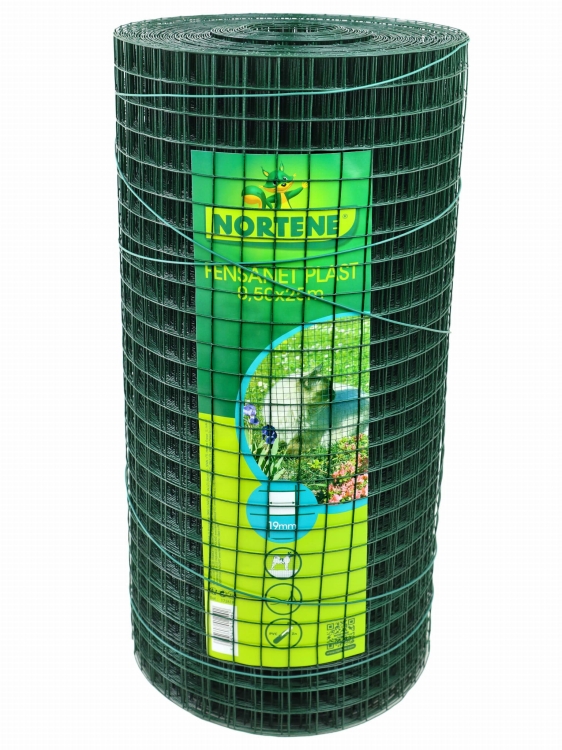 Nortene Siatka Metalowa Fensanet Plast 0,5x25m 19mm 1,1mm Zielona