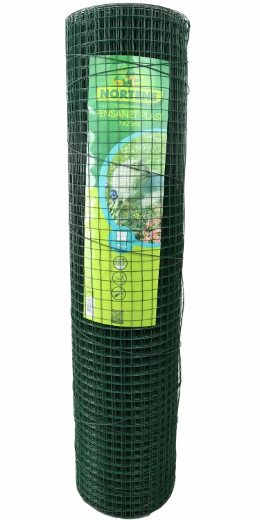 Nortene Siatka Metalowa Fensanet Plast 0,5x25m 19mm 1,1mm Zielona