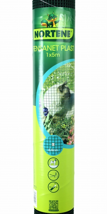 Nortene Siatka Metalowa Fensanet Plast 1x5m 6,4mm 0,9mm Zielona