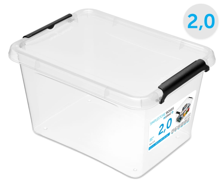 Pojemnik 2L Plastikowy Transparentny z Pokrywą SimpleStore Pudełko