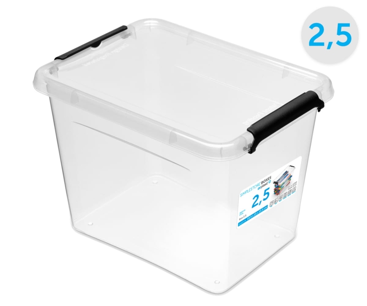 Pojemnik 2,5L Plastikowy Transparentny z Pokrywą SimpleStore Pudełko