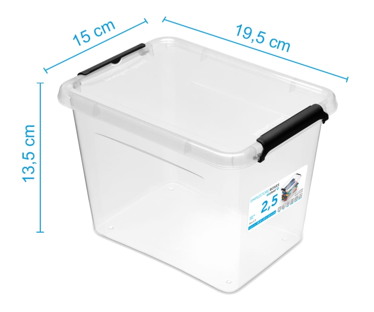 Pojemnik 2,5L Plastikowy Transparentny z Pokrywą SimpleStore Pudełko