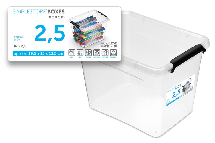 Pojemnik 2,5L Plastikowy Transparentny z Pokrywą SimpleStore Pudełko