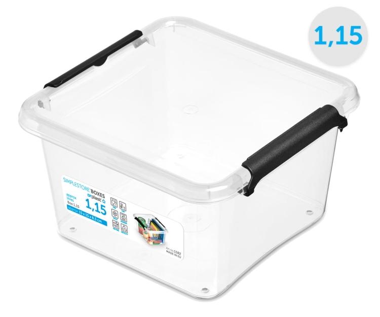 Pojemnik 1,15L Plastikowy Transparentny z Pokrywą SimpleStore Pudełko