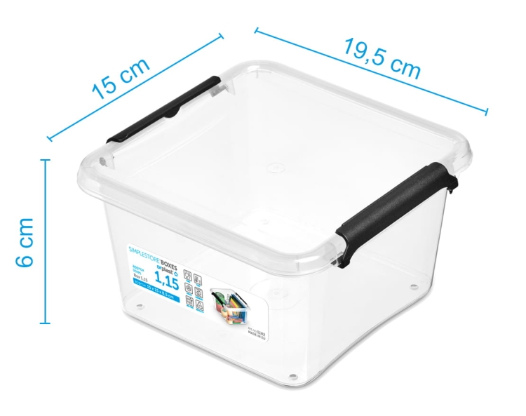Pojemnik 1,15L Plastikowy Transparentny z Pokrywą SimpleStore Pudełko