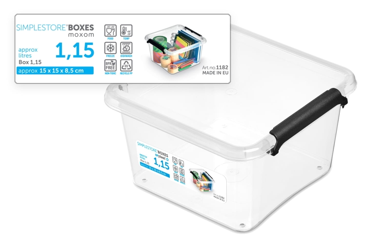 Pojemnik 1,15L Plastikowy Transparentny z Pokrywą SimpleStore Pudełko