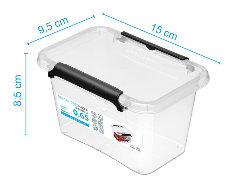 Pojemnik 0,65L Plastikowy Transparentny z Pokrywą SimpleStore Pudełko