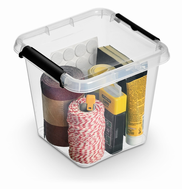 Pojemnik 4L Plastikowy Transparentny z Pokrywą Kwadratowy SimpleStore Pudełko