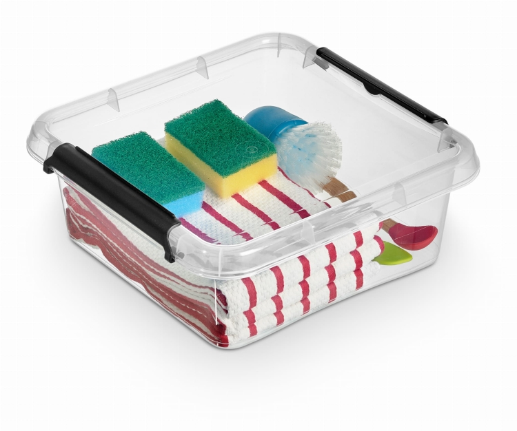 Pojemnik 6L Plastikowy Transparentny z Pokrywą Kwadratowy SimpleStore Pudełko