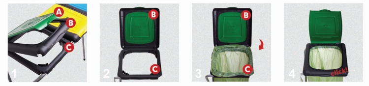 Stojak S1C na Worki na Śmieci ECOselect1 CZARNY