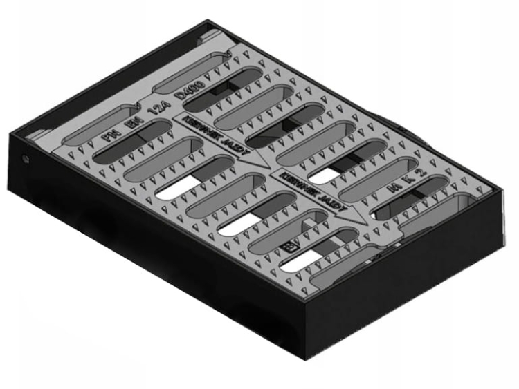 Wpust uliczny BK67 kołnierz 3/4 D400 600x400x100mm żeliwny odpływ burzowy deszczowy