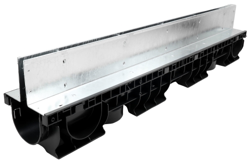 Kanał Szczelinowy H120 DN100 C250 12x16x100[cm] korytko plastikowe z nakładką szczelinową / stal ocynkowana