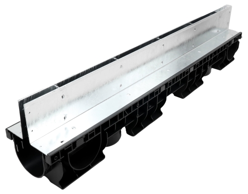 Kanał Szczelinowy H120 DN100 C250 12x16x100[cm] korytko plastikowe z nakładką szczelinową / stal ocynkowana