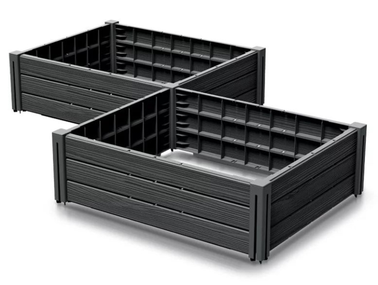 Rabata ogrodowa Base Plant IBPS166-S433 Prostokątna Wysoka - antracytowy