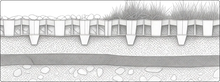 Kratka Parkingowa Trawnikowa Drogowa EkoKratka Geokrata SEMER GRID Typ 1 B - układ warstw, sposób montażu