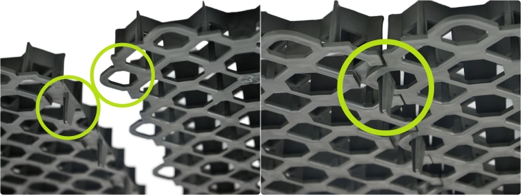 Kratka Parkingowa Trawnikowa Drogowa EkoKratka Geokrata SEMER GRID Typ 1 B - ręczne przycinanie i układanie kratki - sposób łącznie kratek