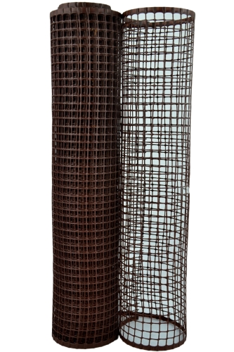 Siatka PCV Brązowa 50cm 5m oczko 10x10mm Nortene Square Brąz Plastikowa 0,5x5m