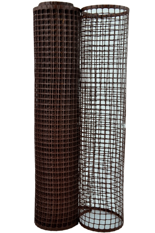 Siatka PCV Brązowa 50cm 5m oczko 10x10mm Nortene Square Brąz Plastikowa 0,5x5m