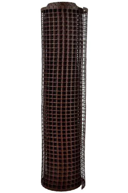 Siatka PCV Brązowa 50cm 5m oczko 10x10mm Nortene Square Brąz Plastikowa 0,5x5m