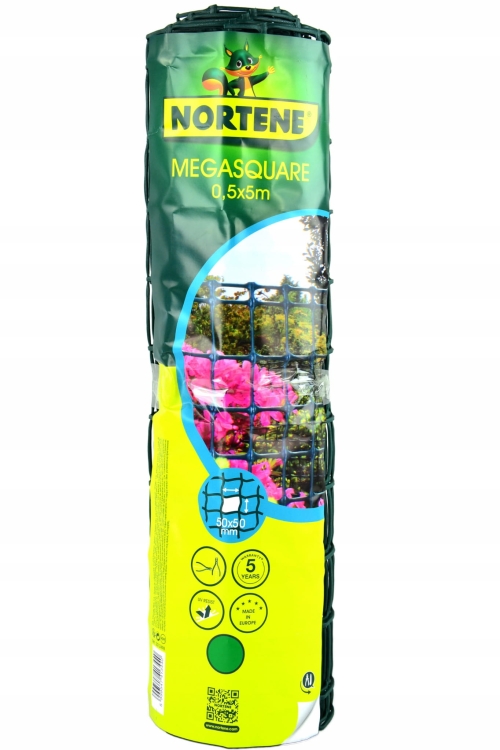 NORTENE Siatka MEGASQUARE 50mm Plastikowa ZIELONA 0,5x5m