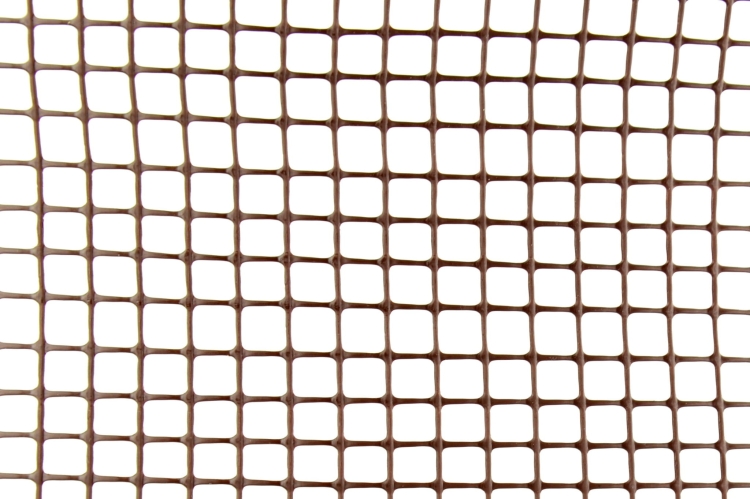 Siatka PCV Brązowa 50cm 5m oczko 10x10mm Nortene Square Brąz Plastikowa 0,5x5m
